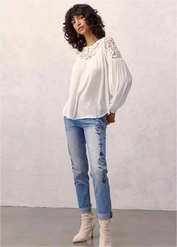 Slim Fit-jeans, Mid Waist, cropped, bonprix