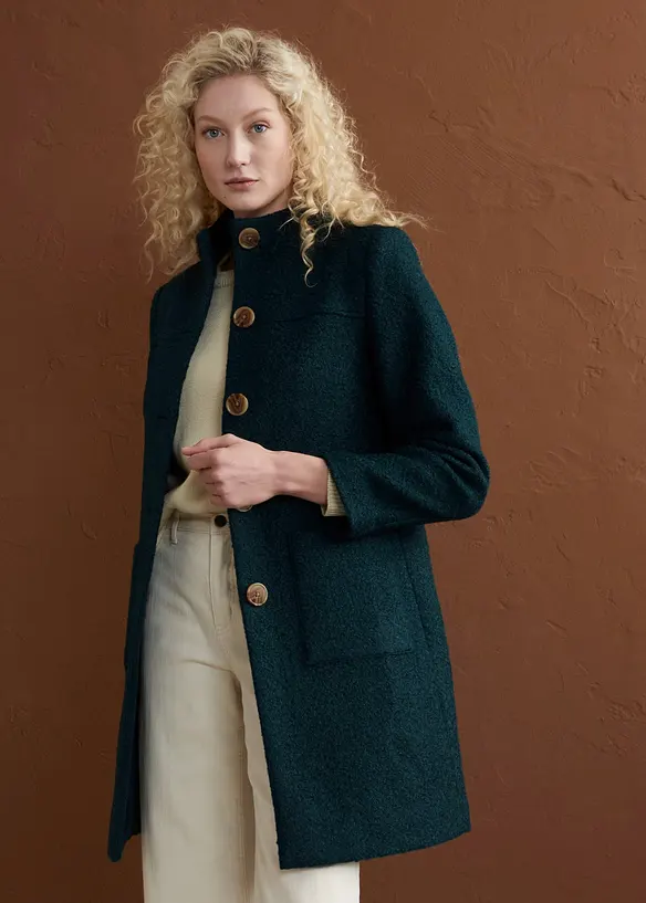 Boucl&eacute;-k&aring;pe med lommer, bonprix