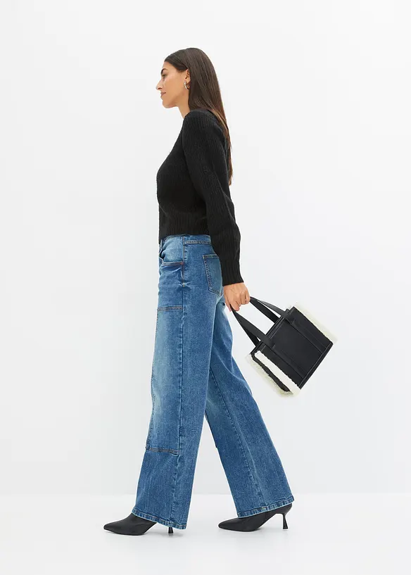 Wide Leg-jeans Mid Waist, bonprix