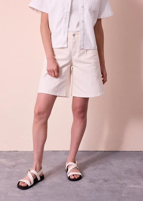 Bermudashorts i denim Mid Waist, bonprix