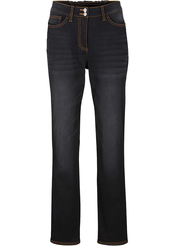 Varmende, Straight-jeans Mid Waist med komfortlinning, bonprix