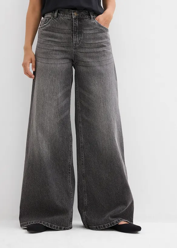 Wide Leg-jeans Mid Waist, bonprix