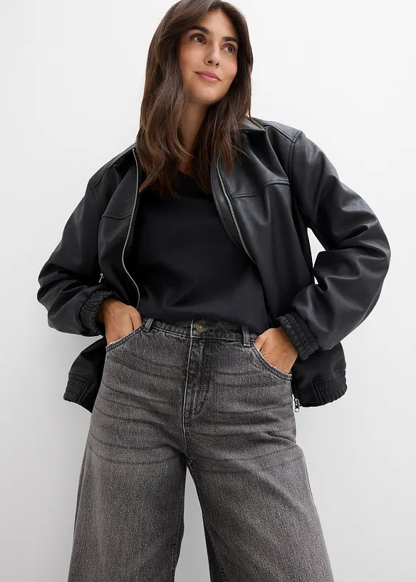 Wide Leg-jeans Mid Waist, bonprix