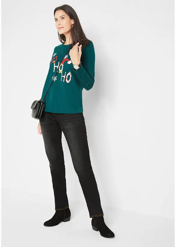 Varmende, Straight-jeans Mid Waist med komfortlinning, bonprix