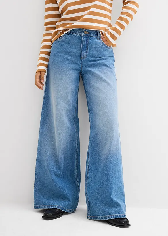 Wide Leg-jeans Mid Waist, bonprix