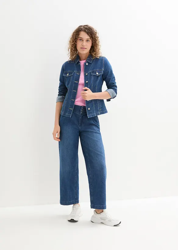 Wide Leg-jeans High Waist, komfortlinning, bonprix