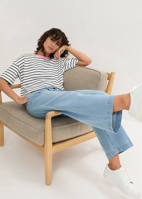 Wide Leg-jeans High Waist, komfortlinning, bonprix