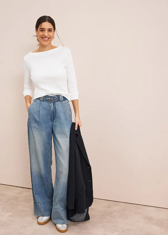 Wide Leg-jeans High Waist, bonprix