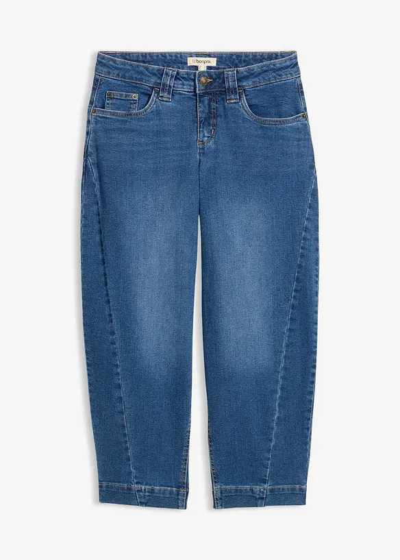 Barrel jeans, Mid Waist, cropped, bonprix