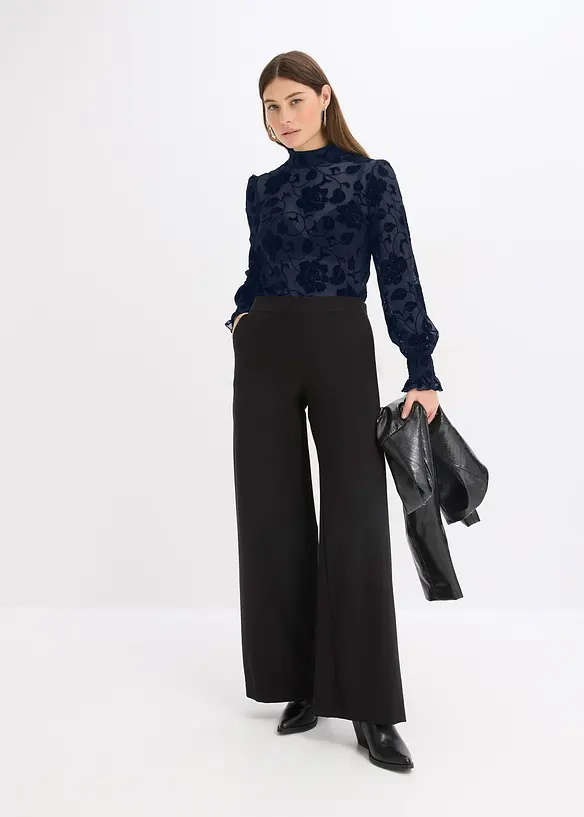 Langermet topp i lett transparent materiale, bonprix