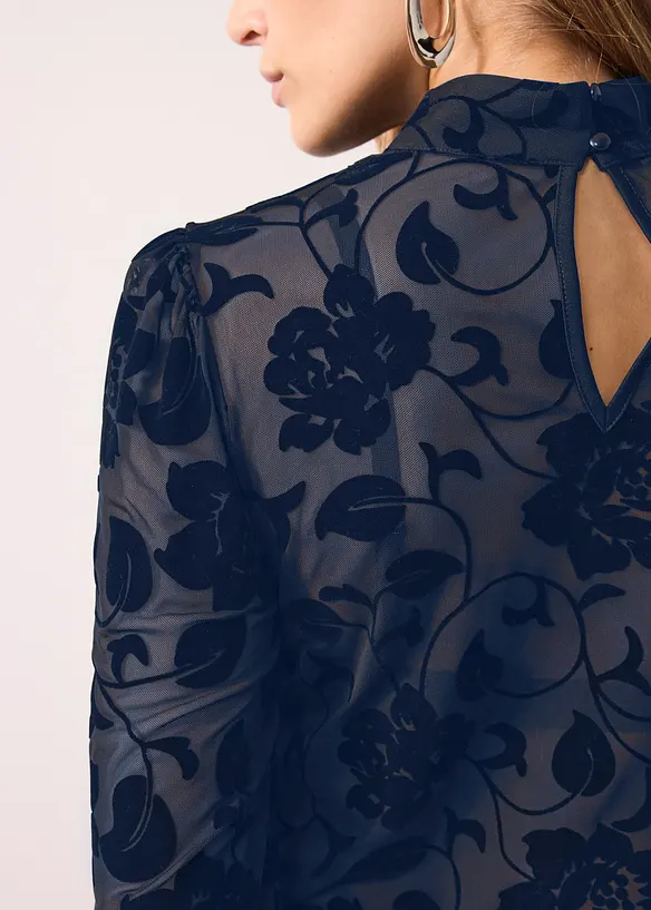 Langermet topp i lett transparent materiale, bonprix