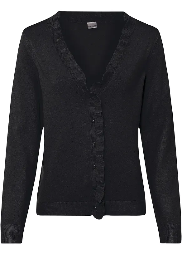 Finstrikket cardigan i lett viskosemiks, bonprix