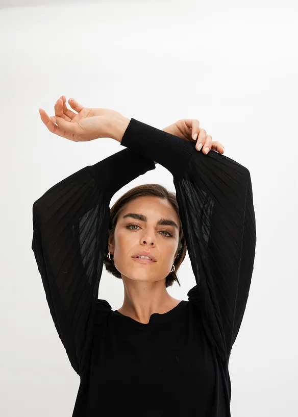 Genser med plisserte ermer, bonprix