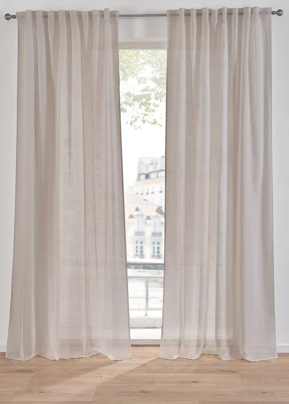 Gardin i strukturmateriale (1-pack), bonprix