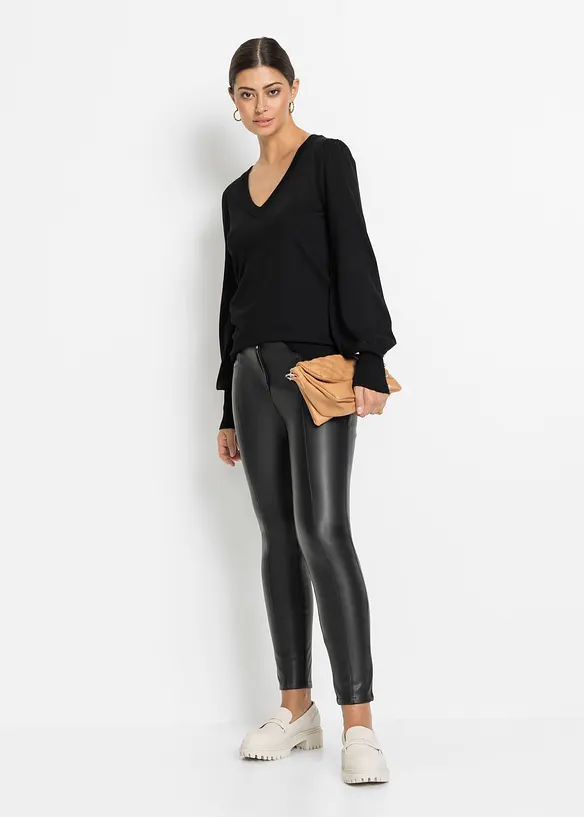 Finstrikket genser i viskosemiks, bonprix