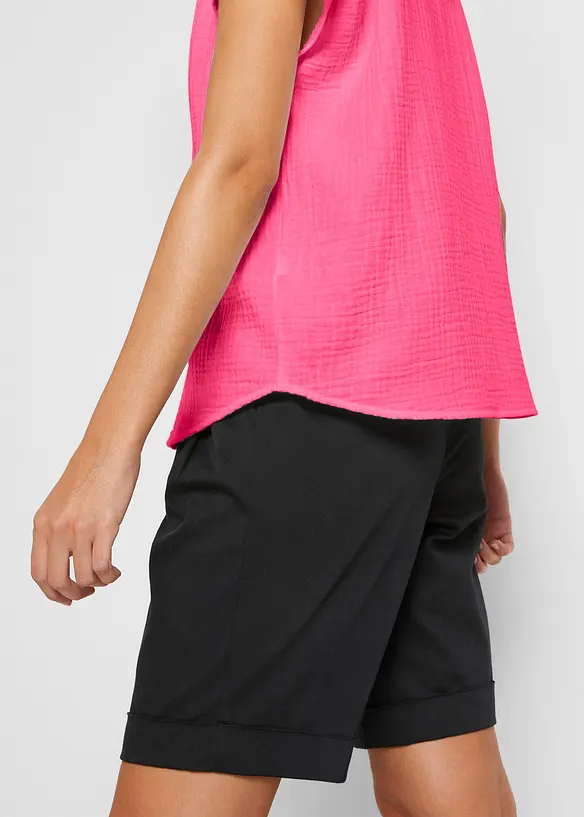Kortermet bluse i 100% bomullsmusselin, bonprix