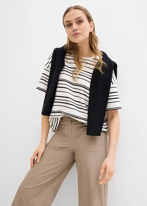 Wide Leg-jeans, High Waist, komfortlinning, bonprix