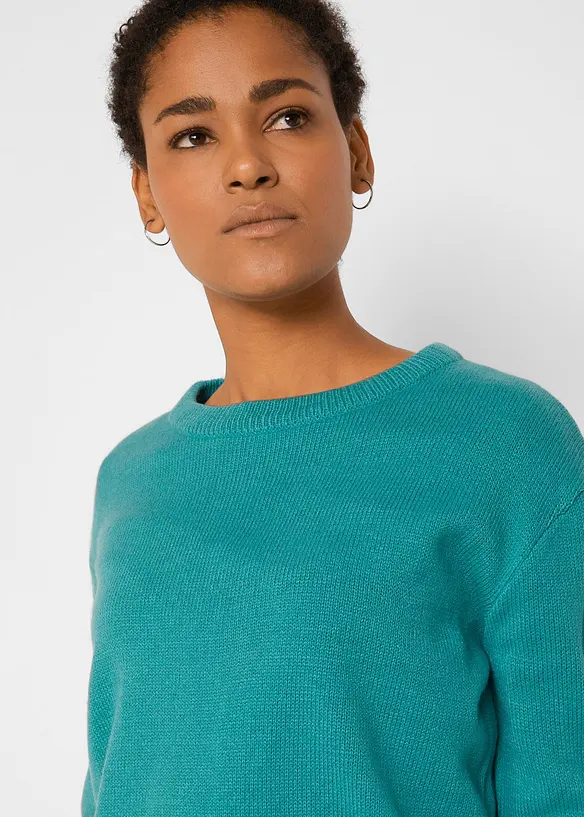 Strikket genser med rund hals, bonprix