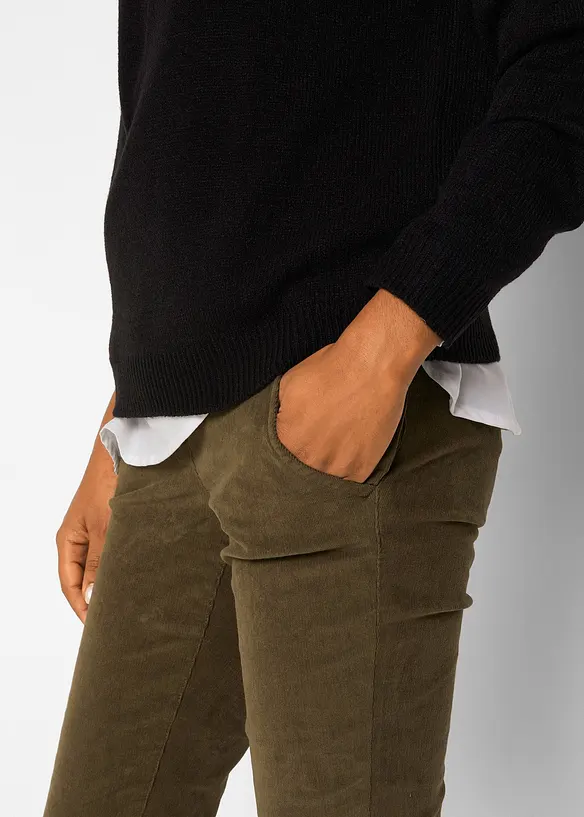 Strikket genser med rund hals, bonprix