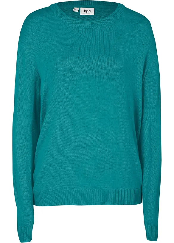 Strikket genser med rund hals, bonprix