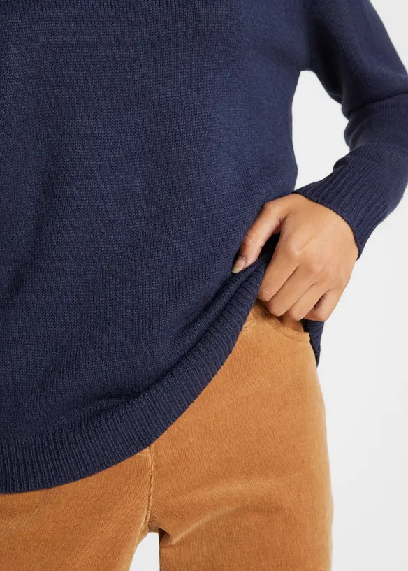 Strikket genser med rund hals, bonprix