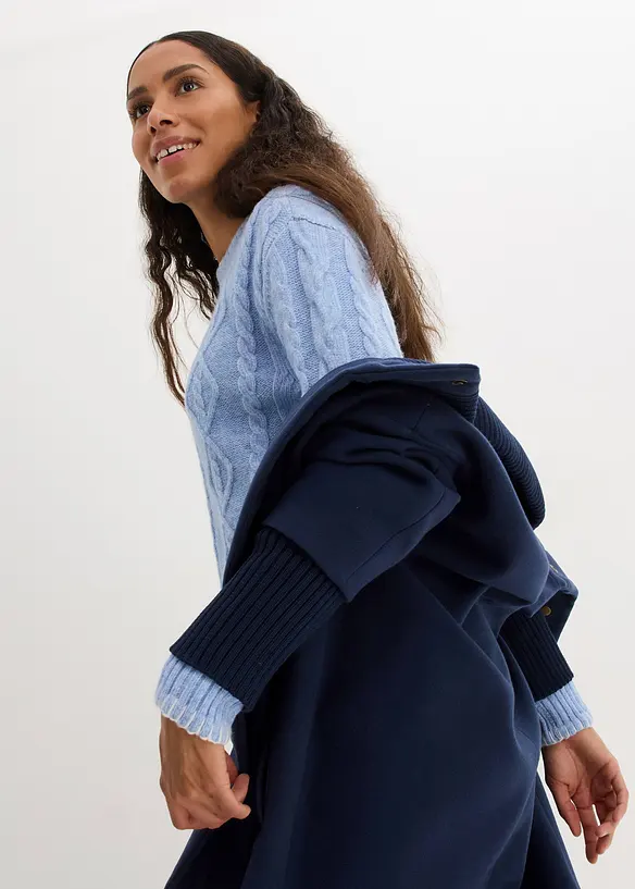 Grovstrikket genser med flettem&oslash;nster, bonprix