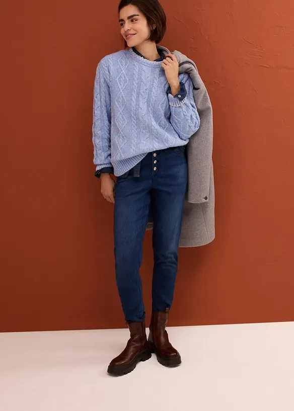 Boyfriend-termojeans Mid Waist, med myk innside, bonprix