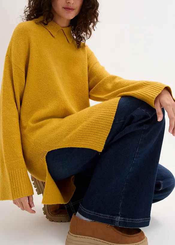 Oversized genser med Turtleneck og splitter i siden, bonprix