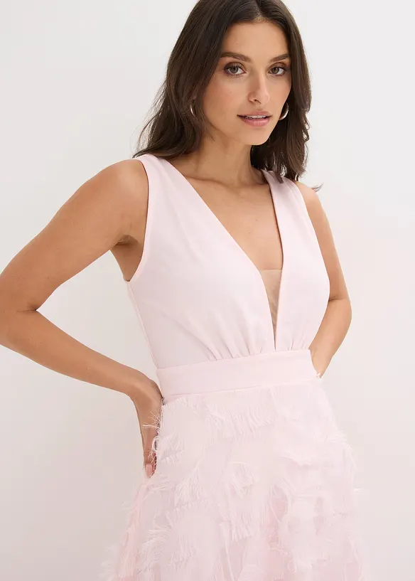 Selskapskjole i rysjedetaljer, bonprix