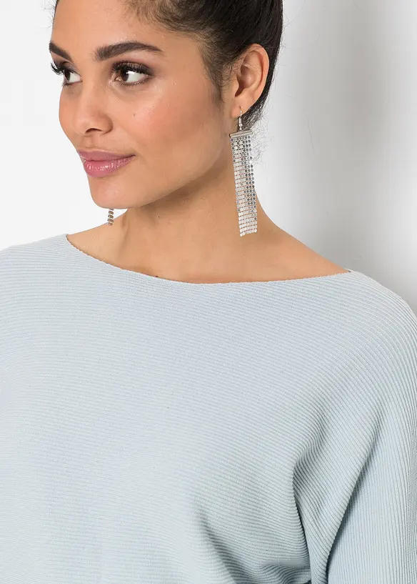 Oversized ribbestrikket genser, bonprix