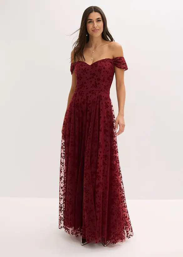 Selskapskjole med vakkert blomsterbroderi, bonprix