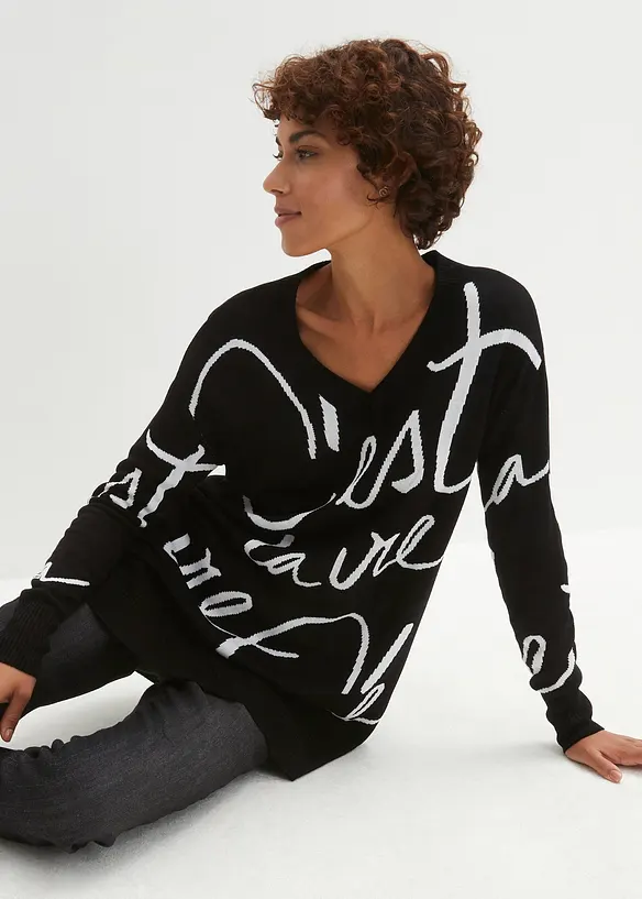 Genser med p&aring;skrift, bonprix