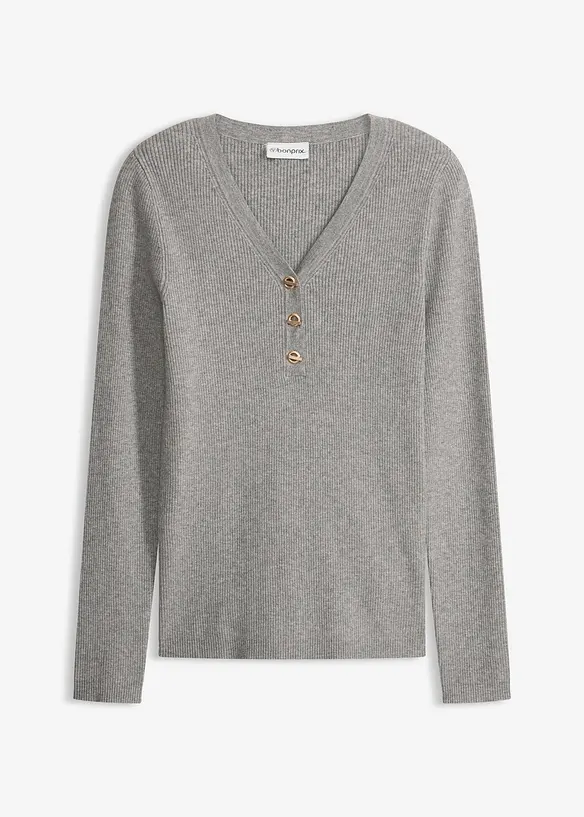 Genser i ribbestrikk med viskose, bonprix