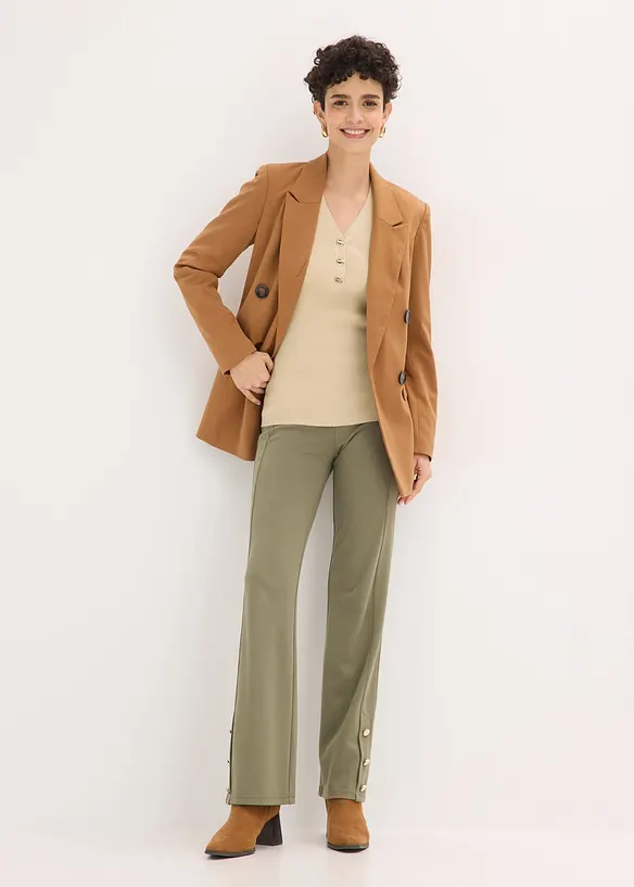 Genser i ribbestrikk med viskose, bonprix