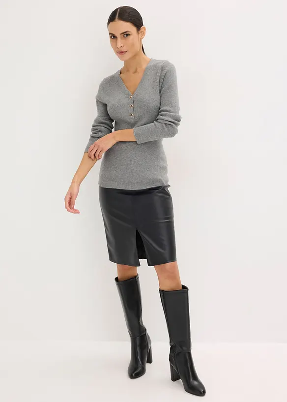 Genser i ribbestrikk med viskose, bonprix