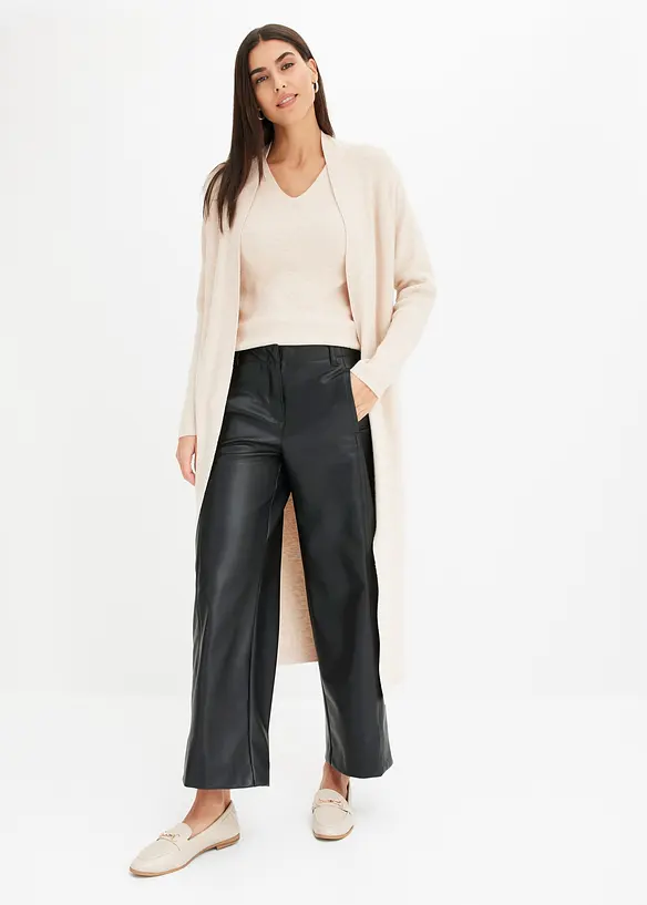 Kortermet, ribbestrikket genser med viskose, bonprix