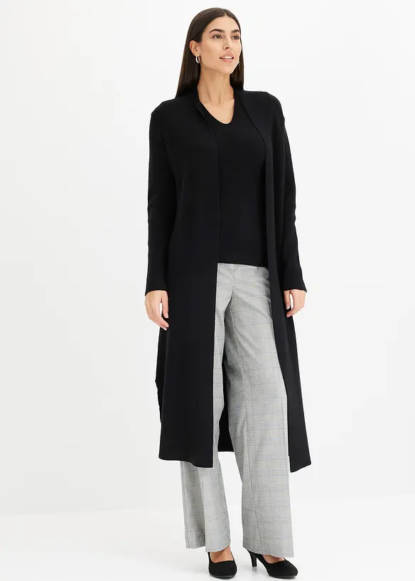 Lang strikkejakke med viskose, bonprix