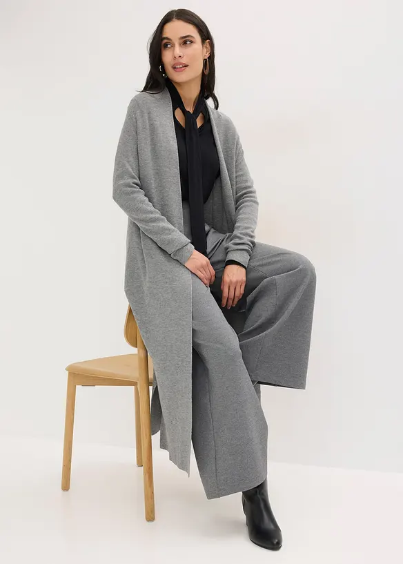 Lang strikkejakke med viskose, bonprix