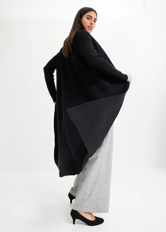 Lang strikkejakke med viskose, bonprix