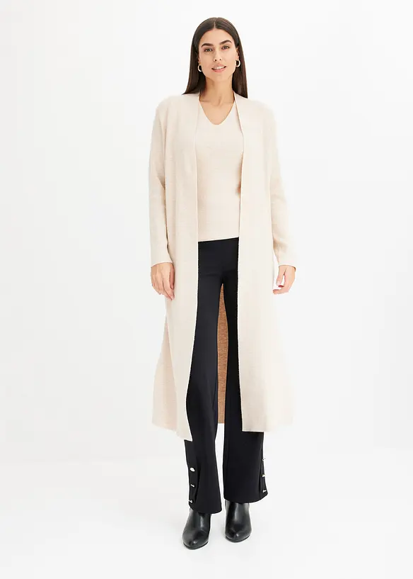 Lang strikkejakke med viskose, bonprix