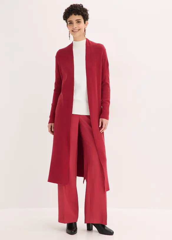 Lang strikkejakke med viskose, bonprix