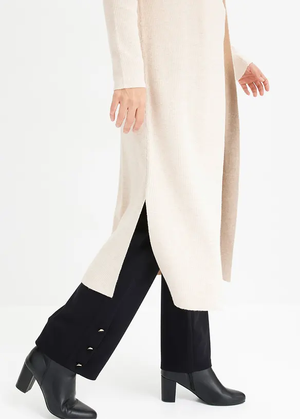 Lang strikkejakke med viskose, bonprix