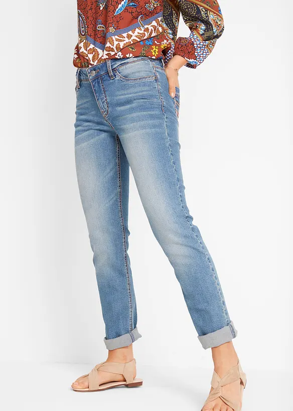 Straight-jeans Mid Waist, Stretch, bonprix