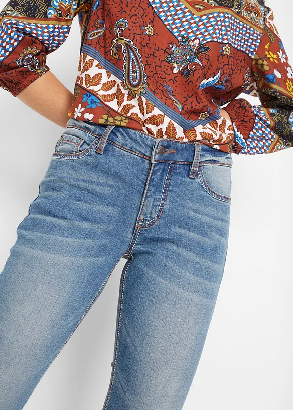 Straight-jeans Mid Waist, Stretch, bonprix