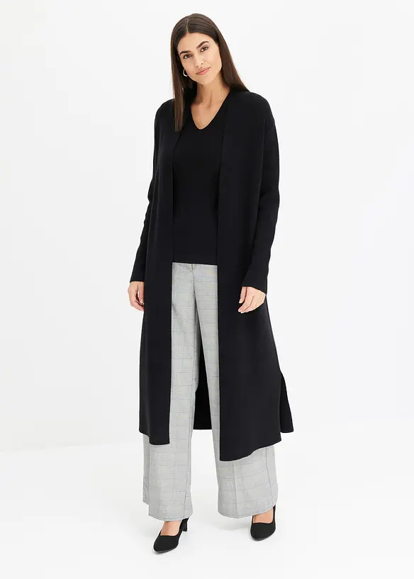 Lang strikkejakke med viskose, bonprix