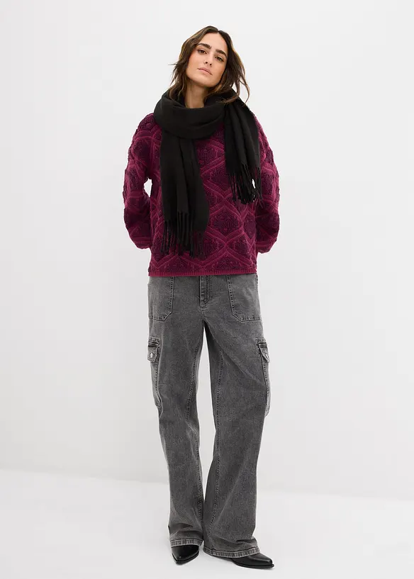 Strikket genser i boxy modell, bonprix