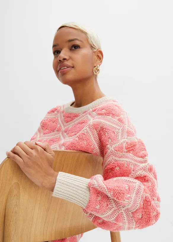 Strikket genser i boxy modell, bonprix