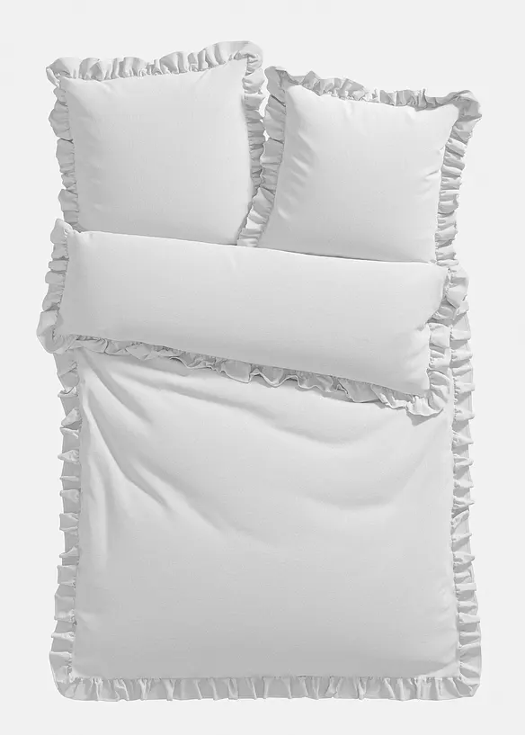 Sengesett i linon med rysjer, bonprix