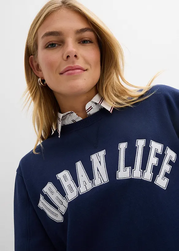 Oversized sweatshirt i 100% bomull, bonprix