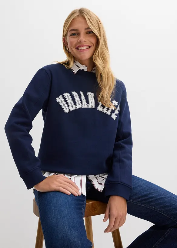 Oversized sweatshirt i 100% bomull, bonprix